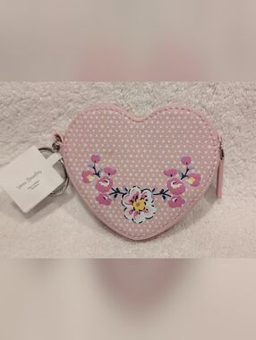 Vera Bradley Pink Heart Shaped Bag Charm/Coin Purse BRAND NEW WITH TAG